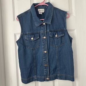 Vintage 90s Coldwater Creek Blue Denim Vest